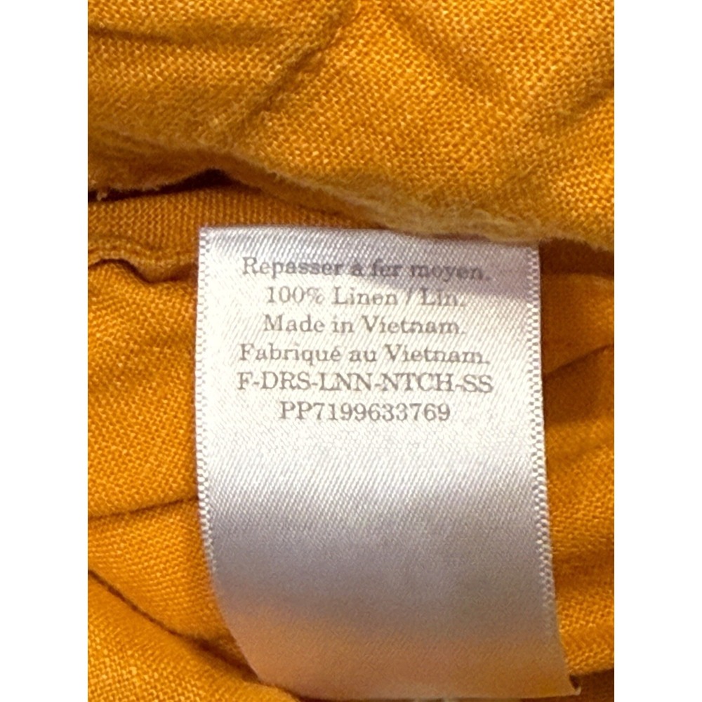 EVERLANE Linen Button Down Shirt Orange Short Sleeve Women Small Beach Tunic - Picture 5 of 7